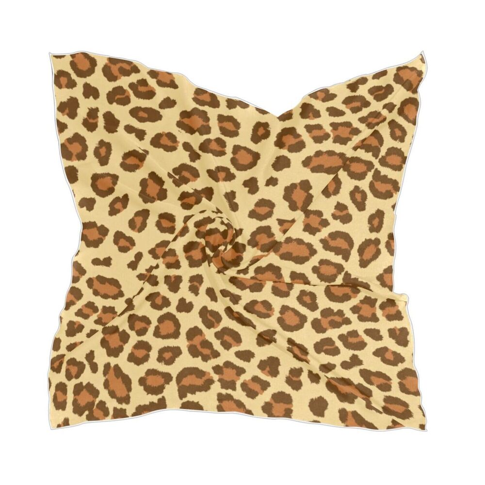 3710 Leopard Print Fashion Silk Scarf,Square Satin Headscarf Novelty Neck